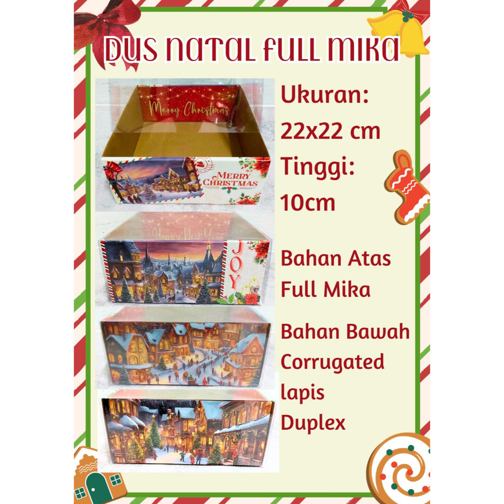 

Dus Natal 22 x 22 x 10 cm Box Cake Hampers Kue Natal Christmas FULL MIKA