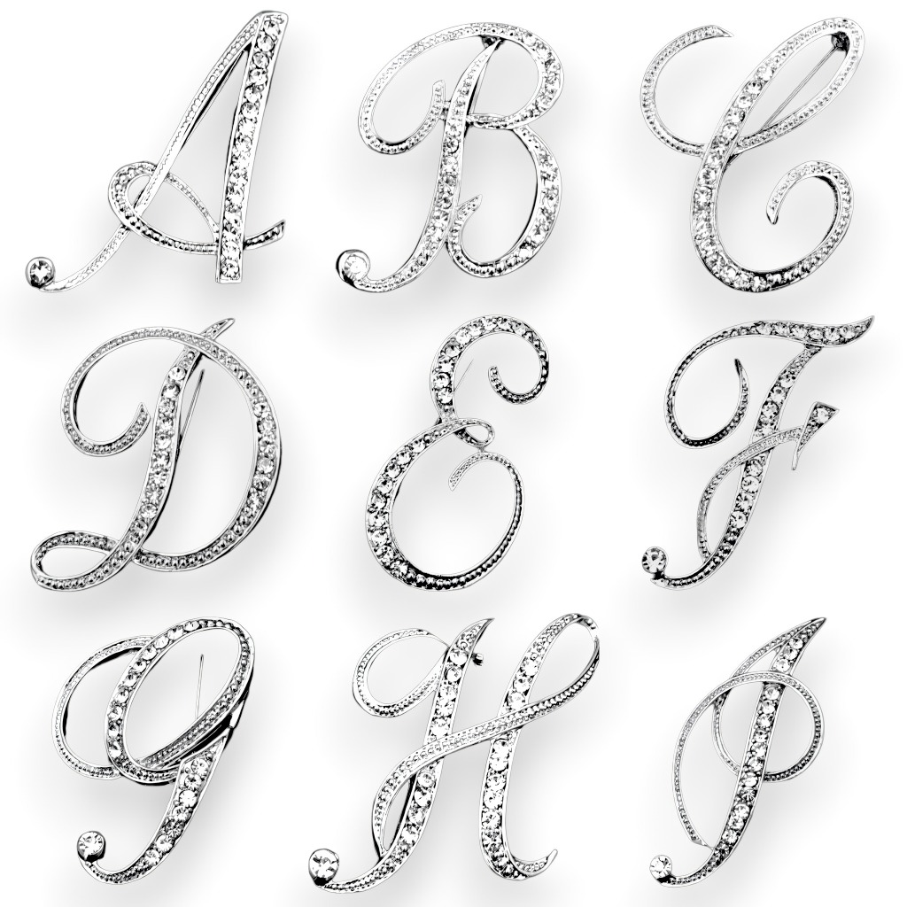 Model Terbaru Bros Huruf Aksen Berlian / Bros huruf gold silver / bros jilbab / bros kutubaru / bros