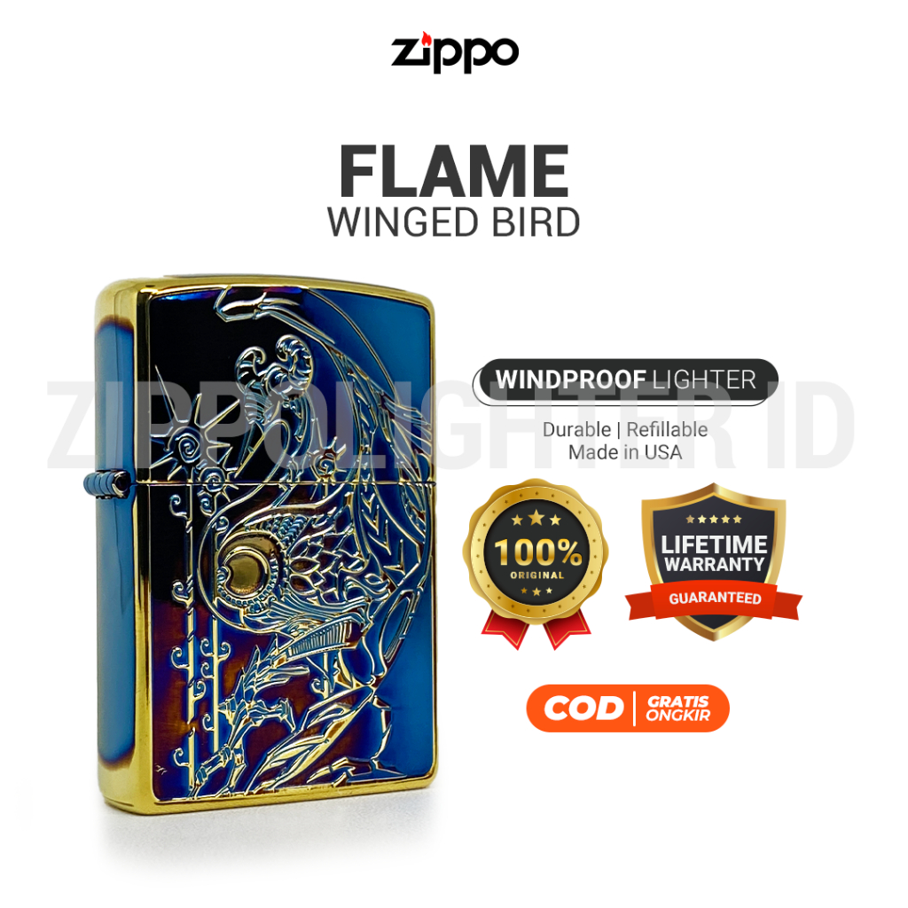 Korek Api Zippo Flame Winged Bird