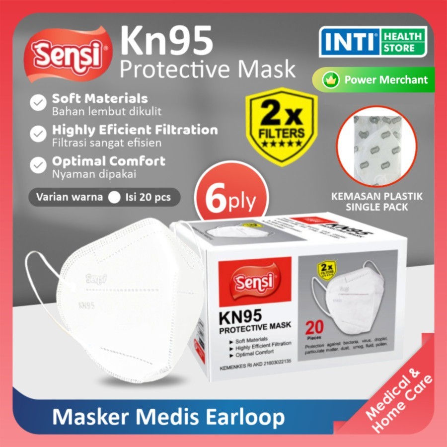SENSI | Masker Earloop 6 Ply KN95 | Masker Sensi KN95 | Masker Medis