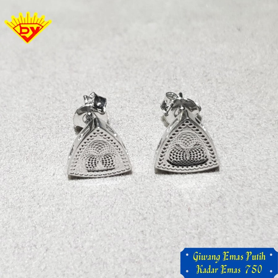 Giwang Emas Putih Kadar Emas 750