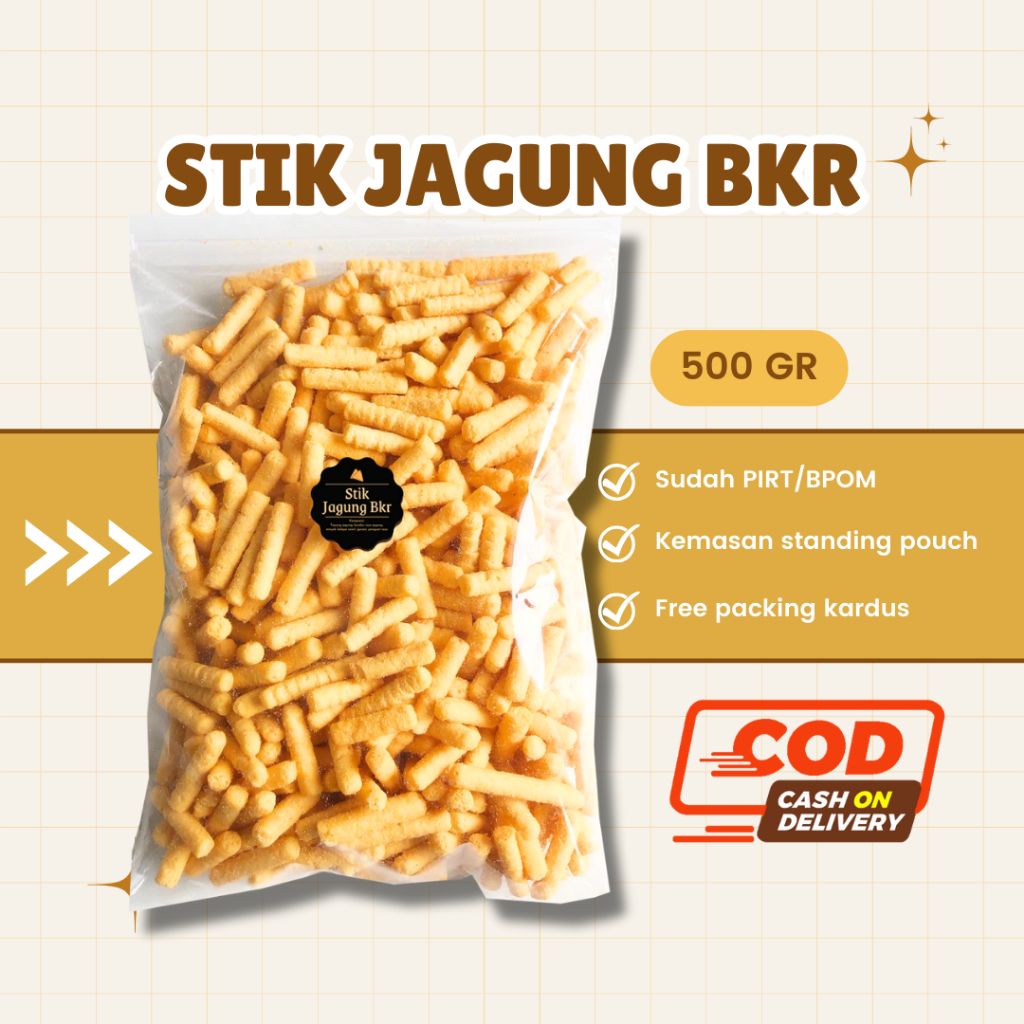 

[DELISH SNACKS] Stik Jagung Bakar (Grosir) 250gr 500gr / Snack Cemilan Kiloan Camilan Asin Gurih