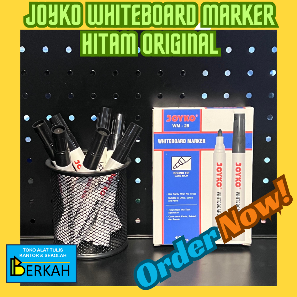 

Joyko Whiteboard Marker Hitam Merah Biru Spidol Papan Tulis Tidak Permanen Original