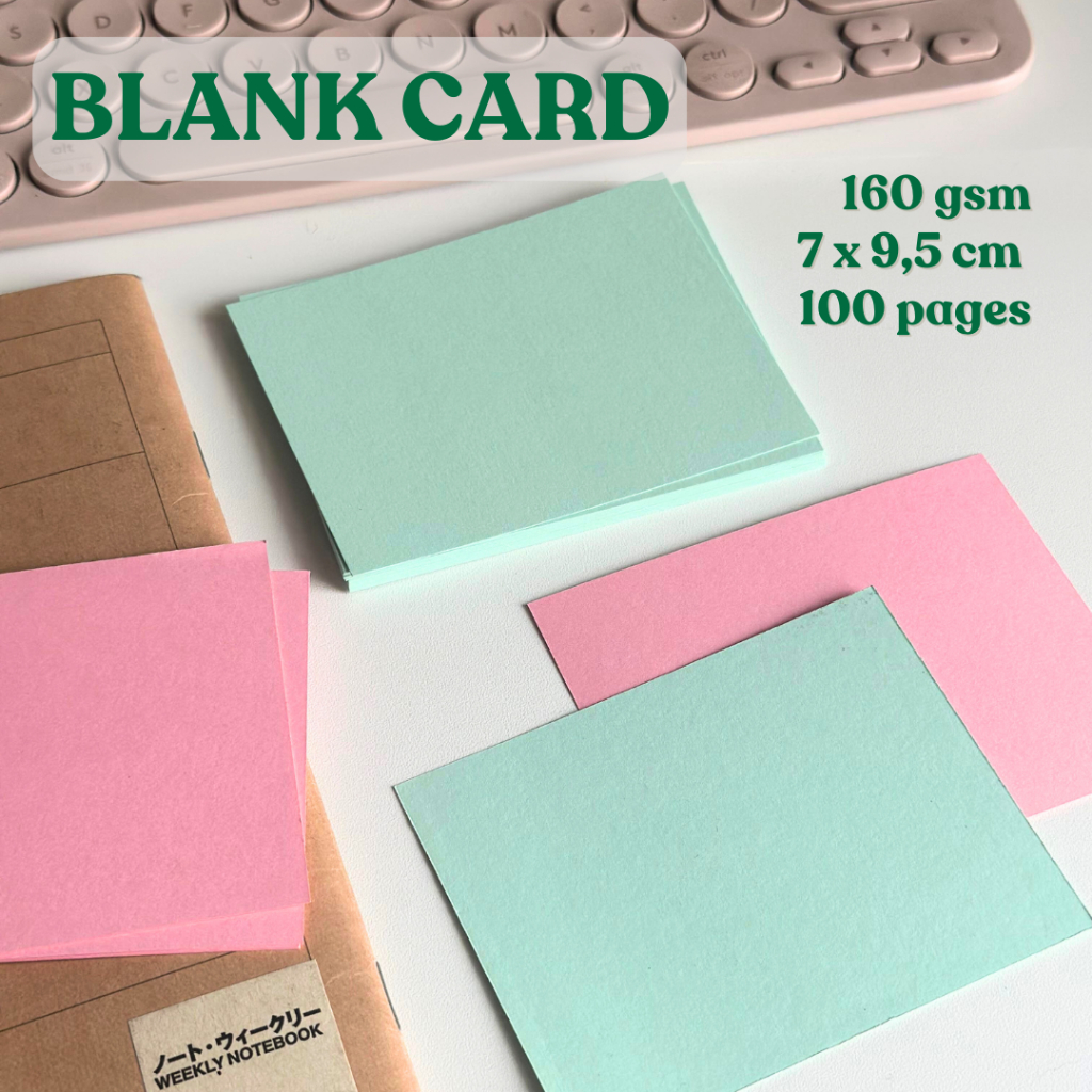 

(100 lbr) Blank Card / Flash Card Polos / Kertas Memo / Kartu Ucapan Polos - 160 gsm