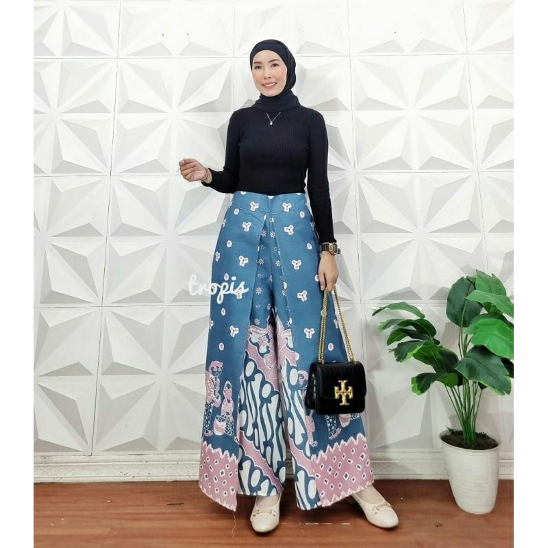 Celana kulot LAYER JUMPUTAN TEJO celana batik tumpuk kerja kantoran bawahan kebaya celana kondangan 