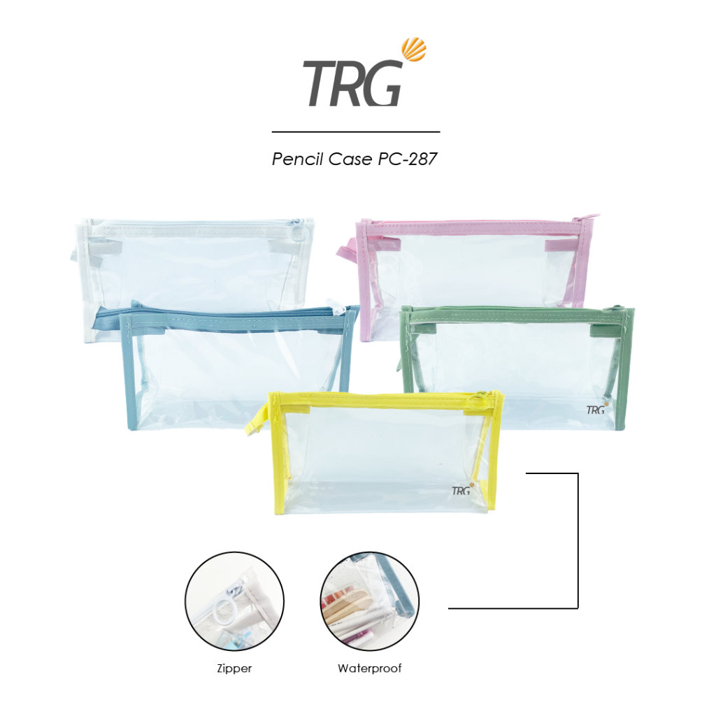 

TRG Plastic Pouch PVC Zipper Pencil Case PC-287 - Tempat Kotak Pensil Tahan Air Alat Tulis Transparan TRG