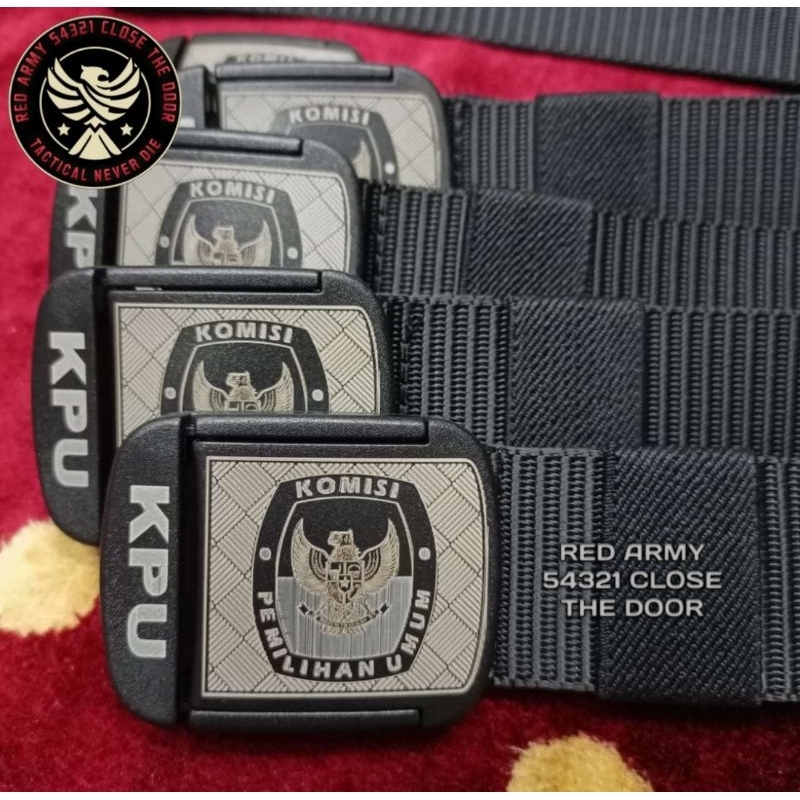 Sabuk Ikat Pinggang Tactical Laser Grafir Logo KPU