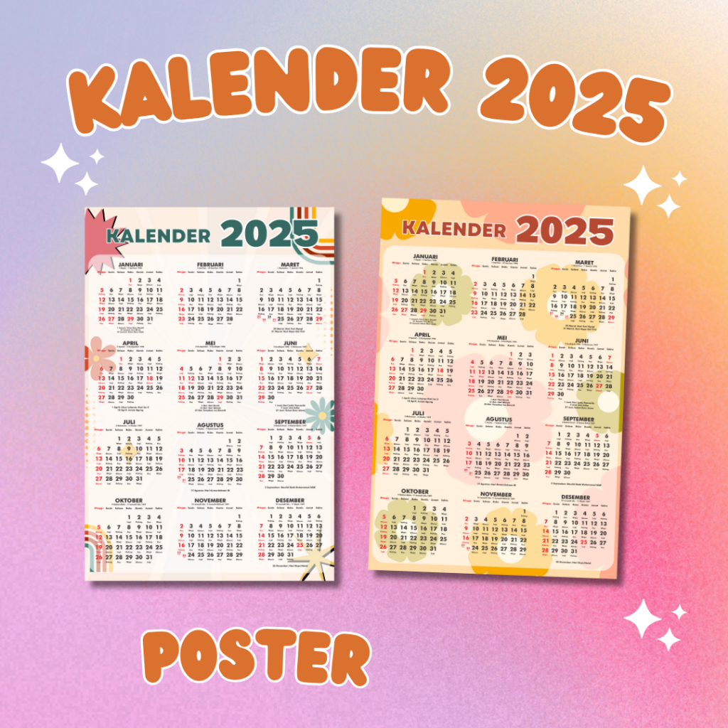 

[A4] Kalender Poster 2025 - Kalender 2025 Desain Murah