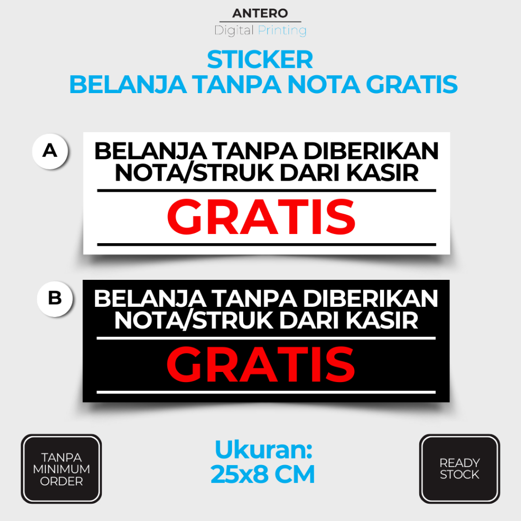 

STIKER BELANJA TANPA STRUK GRATIS | STIKER PETUNJUK BELANJA TANPA STRUK GRATIS | STIKER VINYL TAHAN AIR