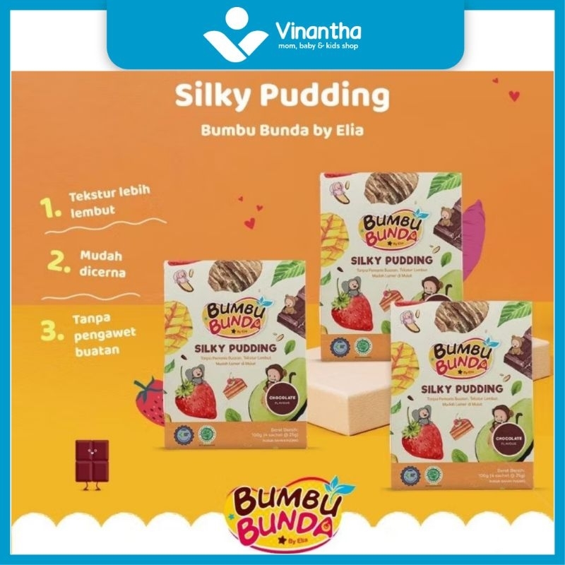 

BUMBU BUNDA SILKY PUDING RASA COKLAT BY ELIA 100G-vinanthababyshop