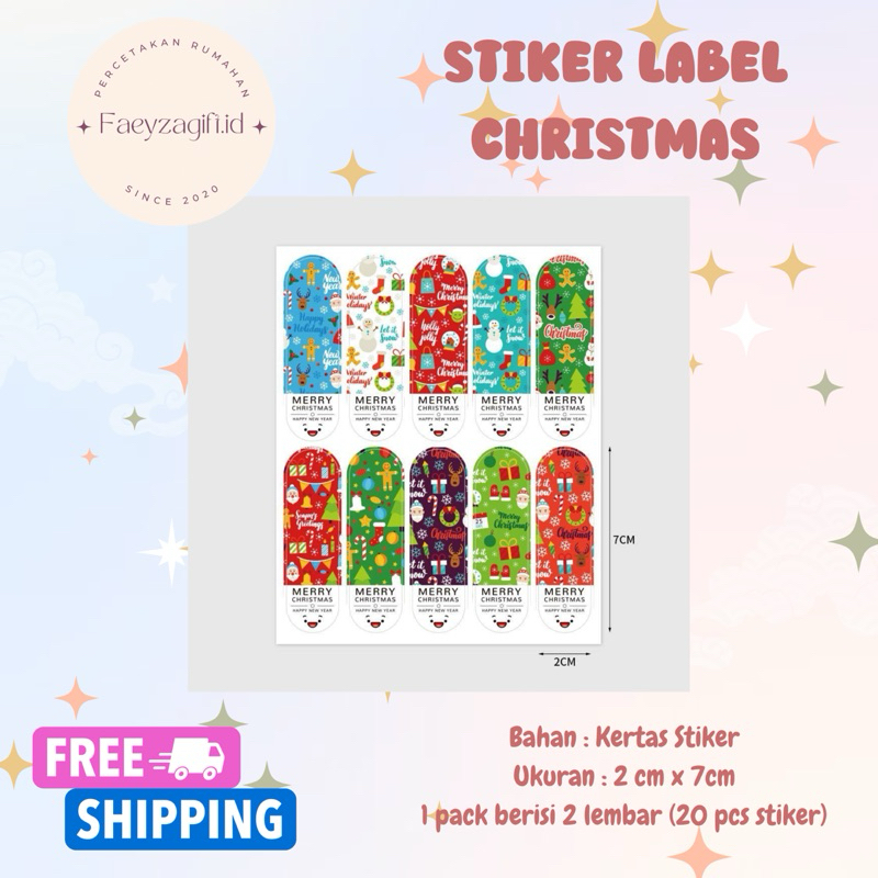 

(20 PCS) STIKER LABEL NATAL / STIKER LABEL CHRISTMAS