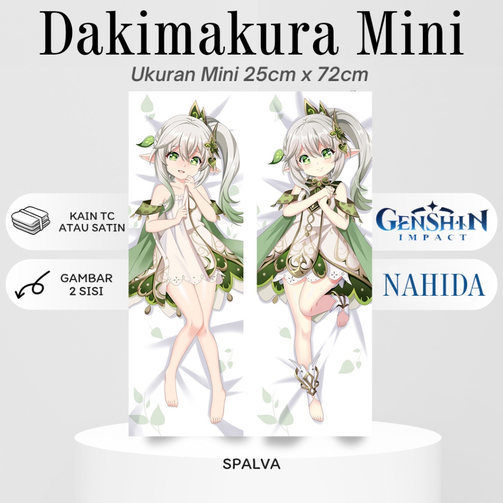 DAKIMAKURA MINI Genshin Impact NAHIDA Bantal Anime Waifu Mini