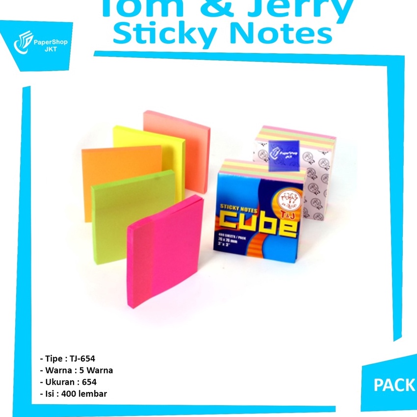 

KI3 TOM JERRY Sticky Notes Warna Cube TJ 654 PCS