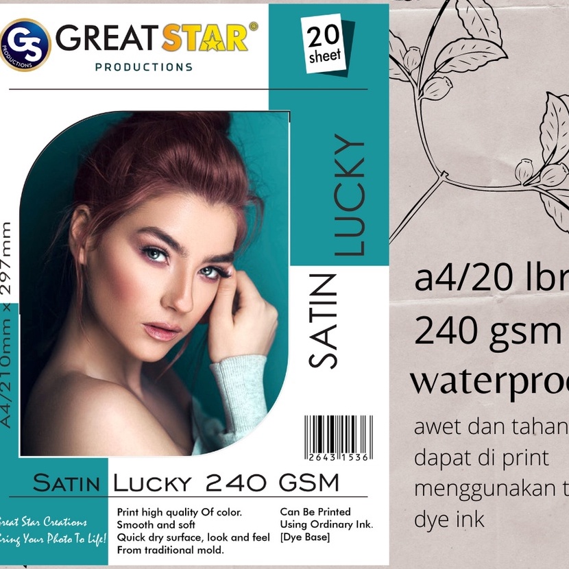 

KI3 SILKY SATIN A42 PREMIUM 24 GSM LUCKY STAMP
