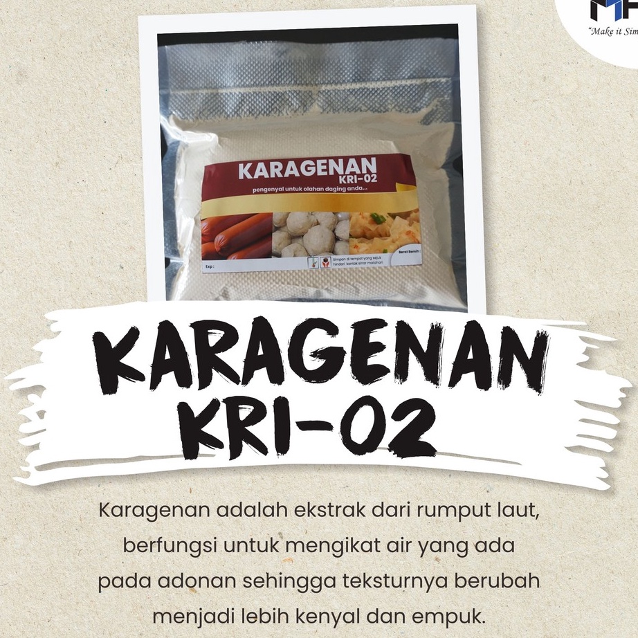 

ORIGINAL Carrageenan Karagenan KRI 2 Tepung pengenyal baksopentolsosisnuggetpempekotakotak 2g