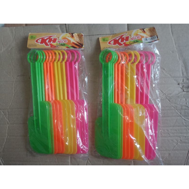 solet bumbu spatula plastik lusinan 12pcs