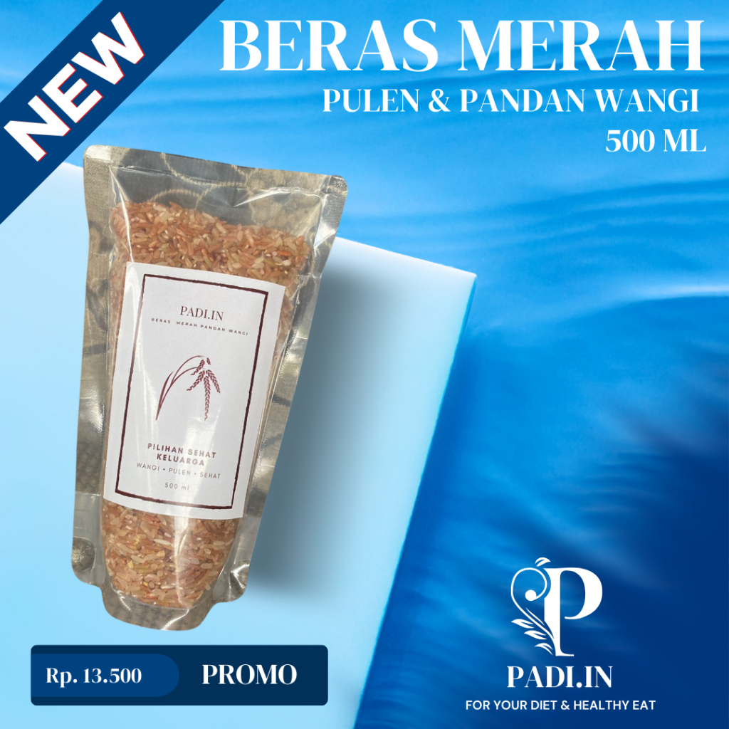 

(NEW PACKAGING) BERAS MERAH PADI.IN PANDAN WANGI PULEN DAN ENAK 500 ml