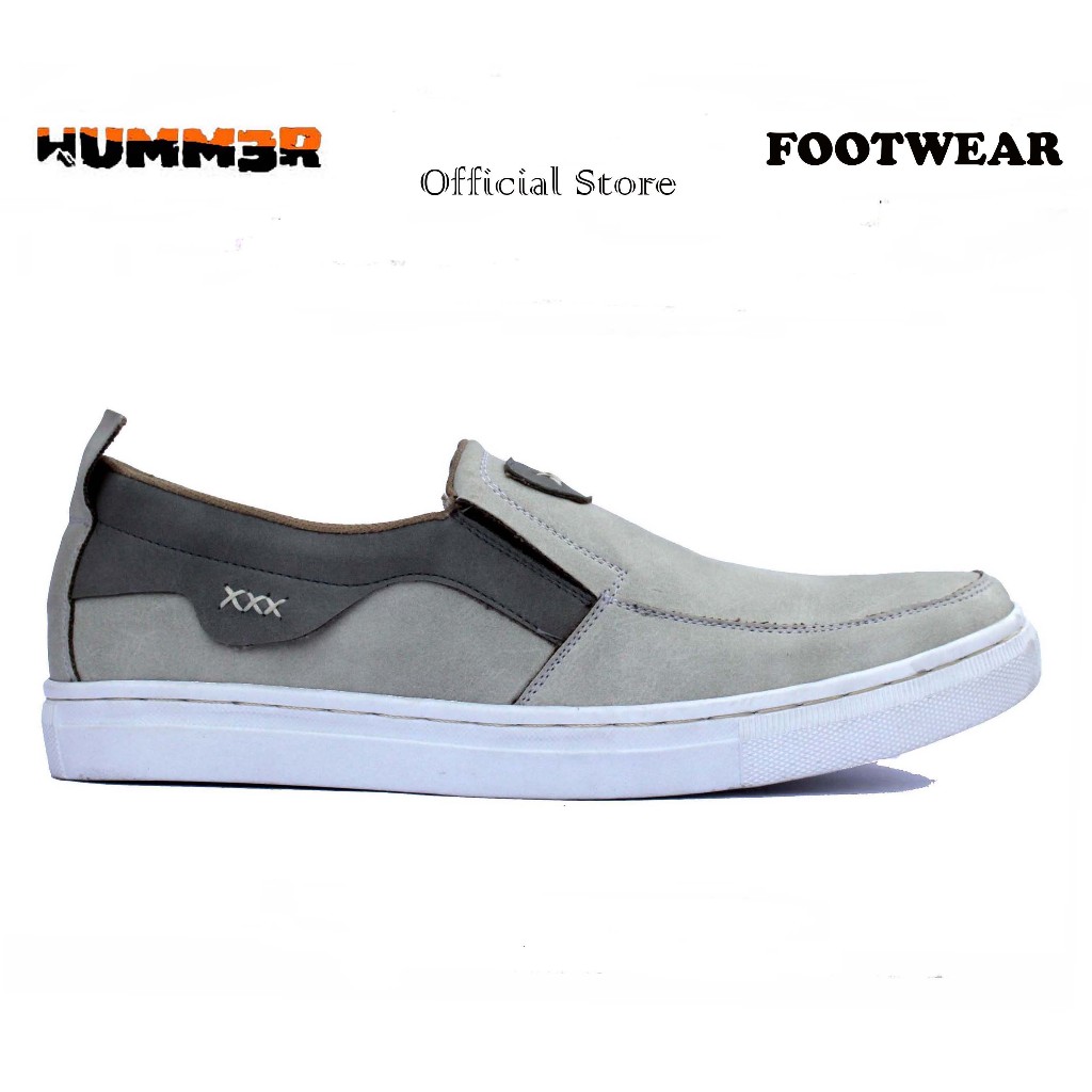Humm3r Triple X Ivory - Sepatu Casual Slip On Pria Big Size