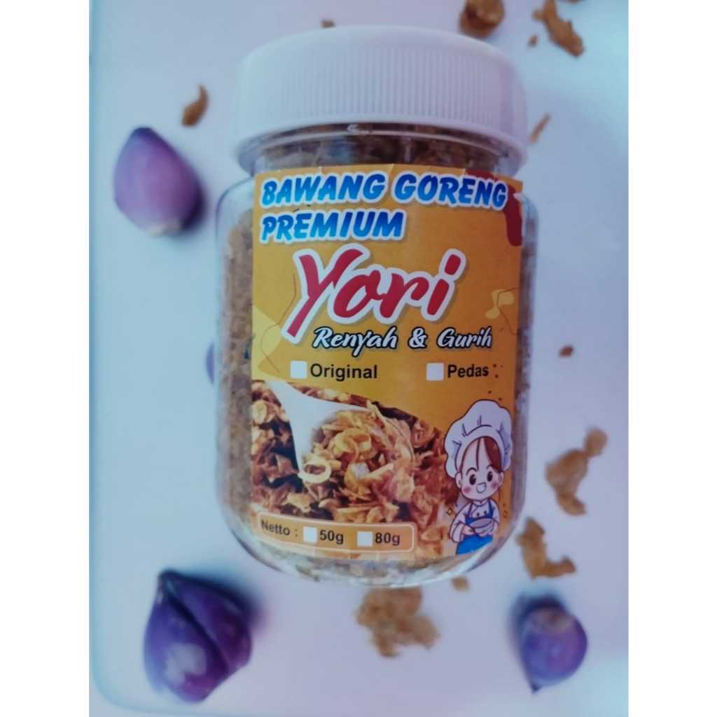 

Yori Bawang Merah Goreng (Brambang) Premium 80 gram dan 50 gram