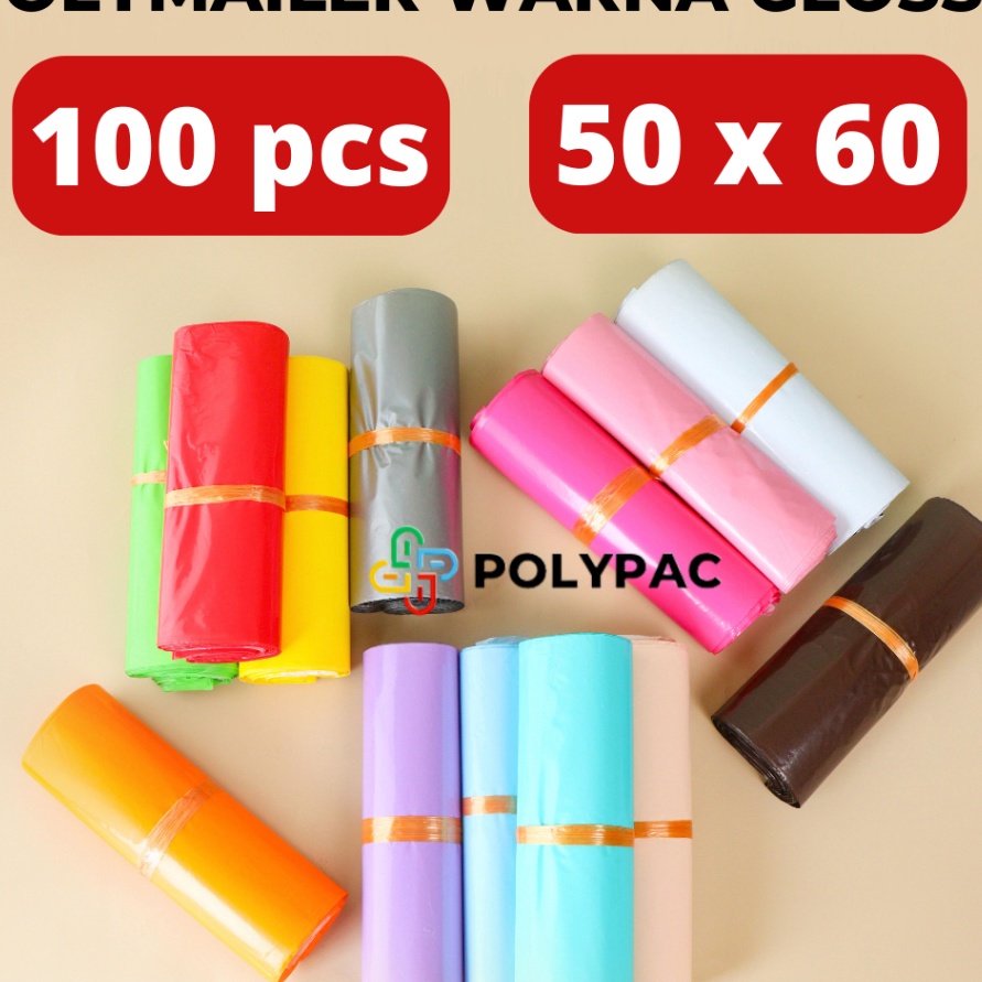 

Hemat Polymailer Warna Glossy 5x6 isi 1 pcs Plastik Polymailer Lem Kantong Packing Online