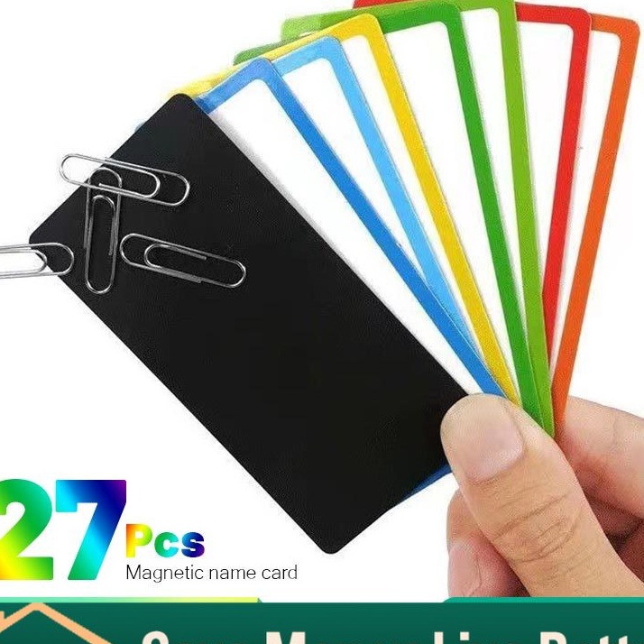 

KI3 27Pcs Magnetic Label Magnet Tempelan Kulkas Memo Sticky Notes Magnetic Label Holder Display Label Name Tag Tag Magnetik