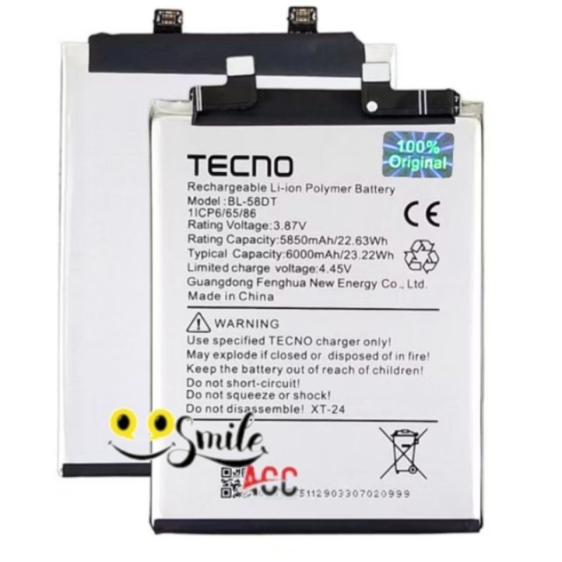 Baterai Tecno Pova 4 Pro  LG8N  BL-58DT  BL58DT Original 100