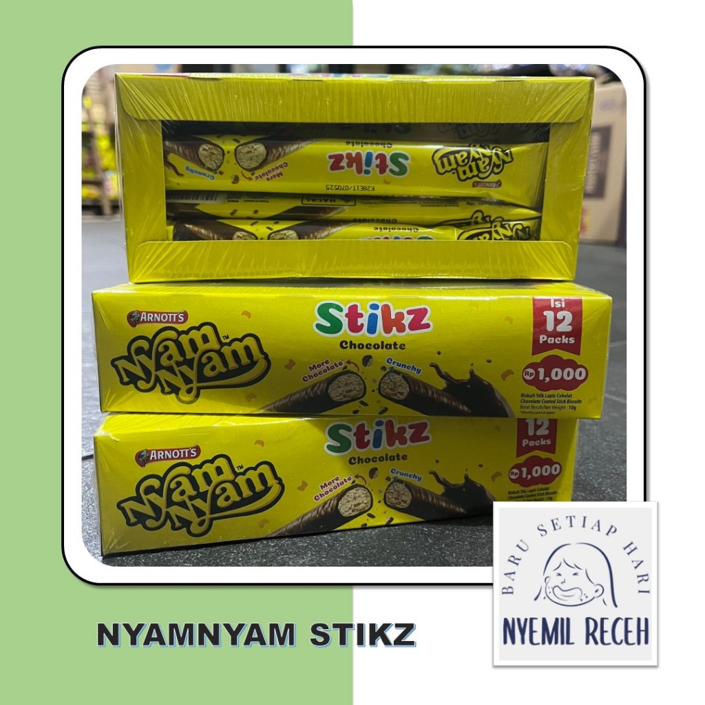 

NyamNyam Stikz / STIKZ (Box) isi 12 / Nyam Nyam Stikz Chocolate Crunchy / Biskuit Stick