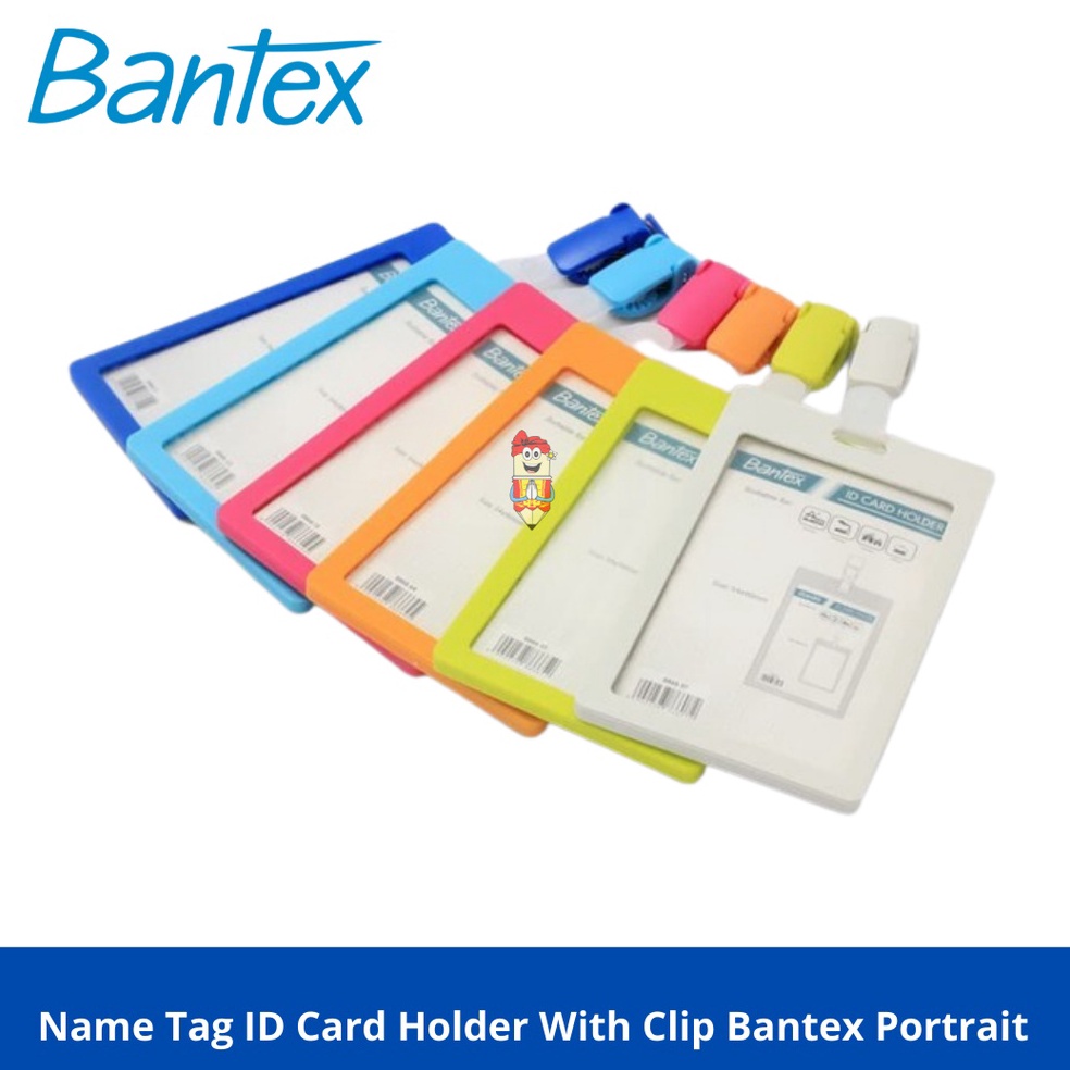 

Sekarang Meriah Name Tag ID Card Holder With Clip Bantex Portrait