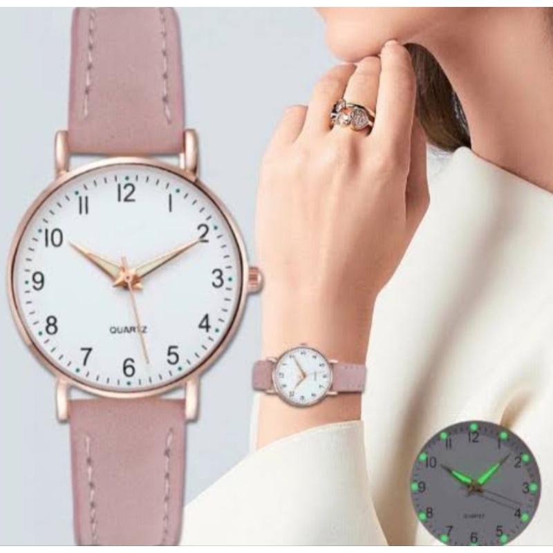Jam tangan wanita import kulit premium model bulat