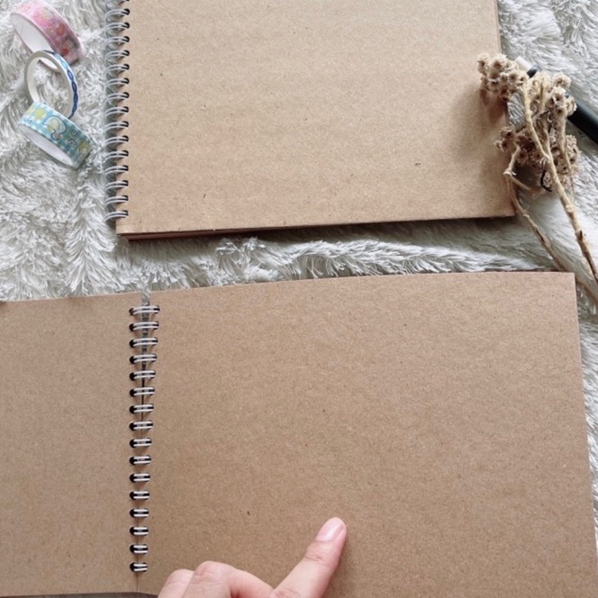 

Extra Scrapbook Album A4 Notebook Photo Journal Buku Vintage Polos Coklat Kado Unik