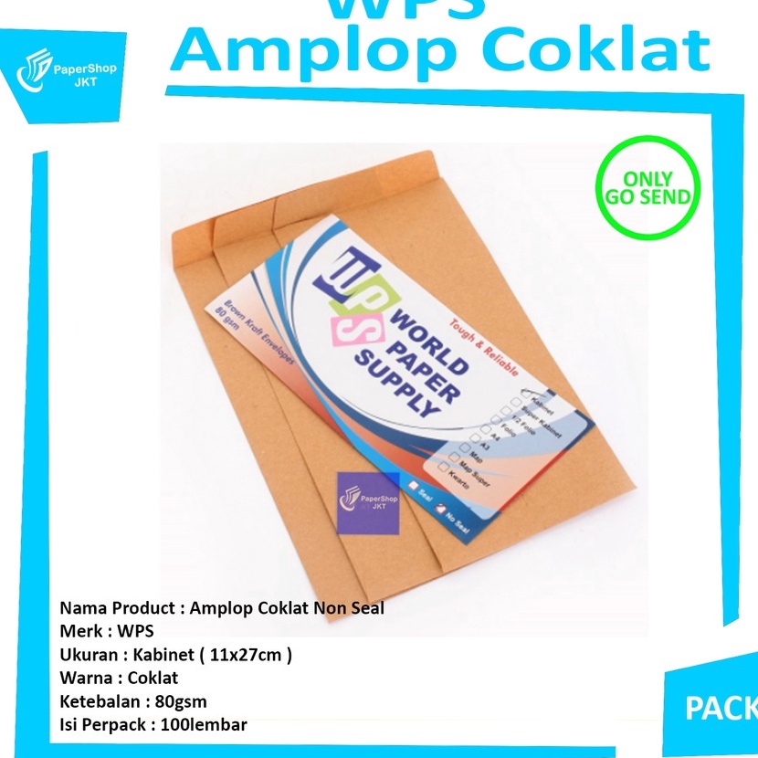 

KF7 WPS Amplop Coklat Kabinet 11 x 24 cm 8gsm Pack