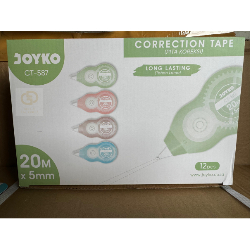 

(1 LUSIN / 12 PCS) Pita Koreksi Correction Tape Joyko CT-587