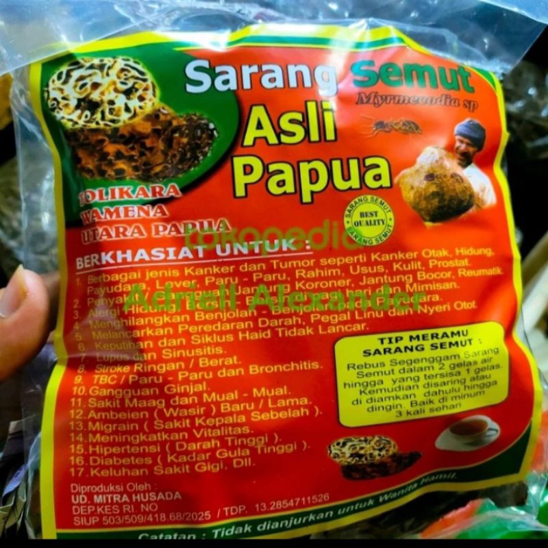 

Sarang Semut ASLI PAPUA 100 gr (1bks)