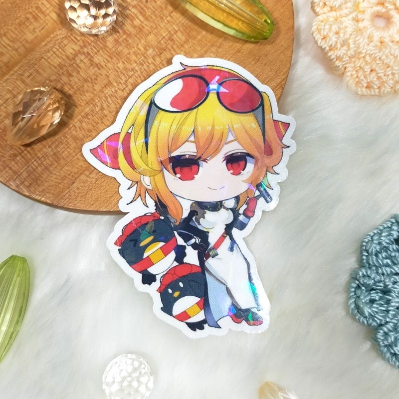 

Sticker Hologram Brokenglass Fanmerch Hololive Kaela Kovalskia Original Fanart by Merch Trove