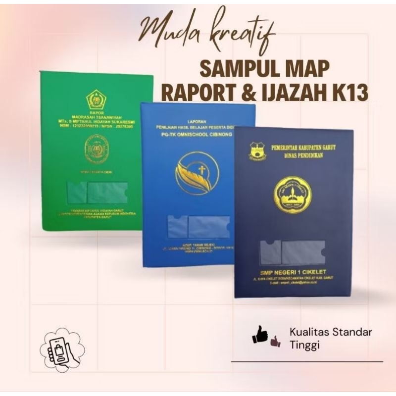 

MAP RAPORT | MAP IJAZAH | SAMPUL RAPORT K13 - - CUSTOM HOTPRINT - LAMPIRAN : 12, LMBR - MIN ORDER 20 PCS