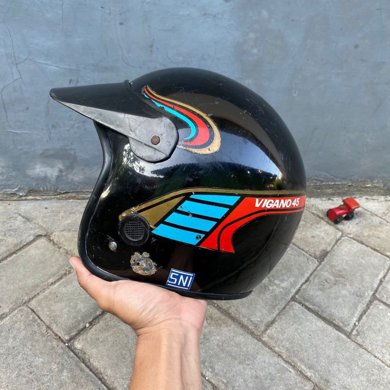 helm vigano helm jadul helm vigano 45 vigano lawas ( WARNA BIRU )