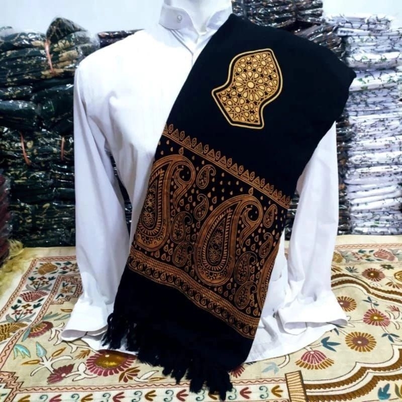 SORBAN ar-rida motif batik kasmiri hitam terbaru terlaris termurah 2025 Sorban Motif kashmiri Sorban
