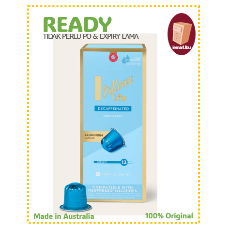

Vittoria Coffee 100% Arabica Decaffeinated Nespresso Compatible Aluminium Capsules 52g (10 Pods)/Kapsul Kopi - 100% ORIGINAL Australia
