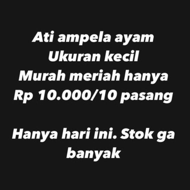 

PROMO!!! ati ampela ayam (10 pasang)