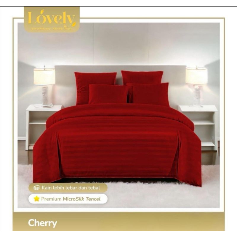 sprei premium micro silk tencel motif salur-salur homemade