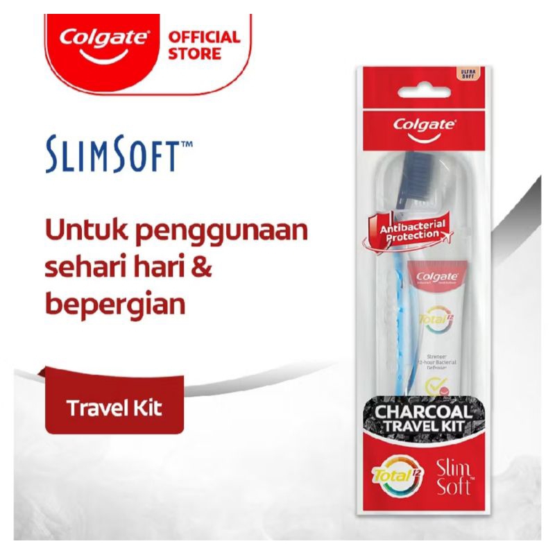 Colgate Travel Kit (Odol + Sikat Gigi) Antibacterial Protection.