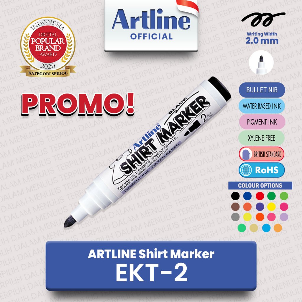 

PROMO Spidol Kain Shirt Fabric Marker EKT-2 Artline