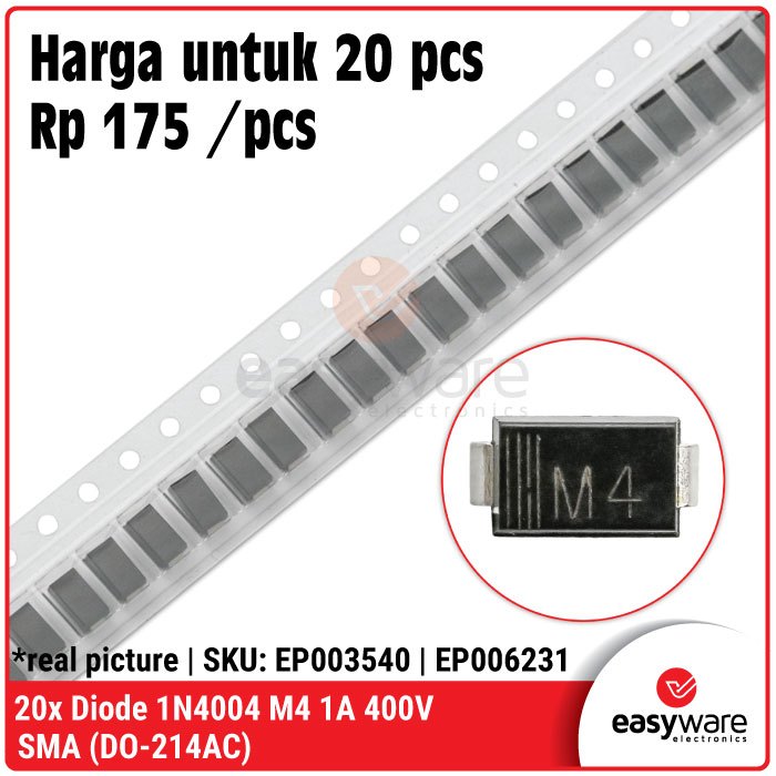 20x Diode 1N4004 M4 1A 400V SMA DO-214AC Dioda M4 1N 4004 SMD SMT
