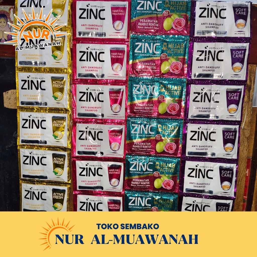 ZINC Sampo Sachet - 1 Renceng Isi 12 Sachet