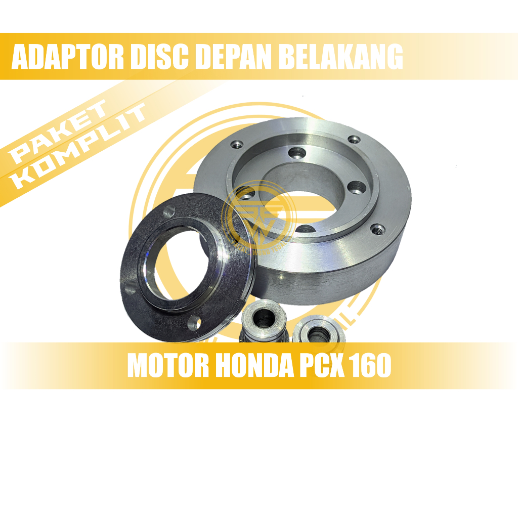 Adaptor Disc Paket Komplit Depan Belakang PCX 160 & Vario 160 Adaptor disc Cakram Depan Belakang HON