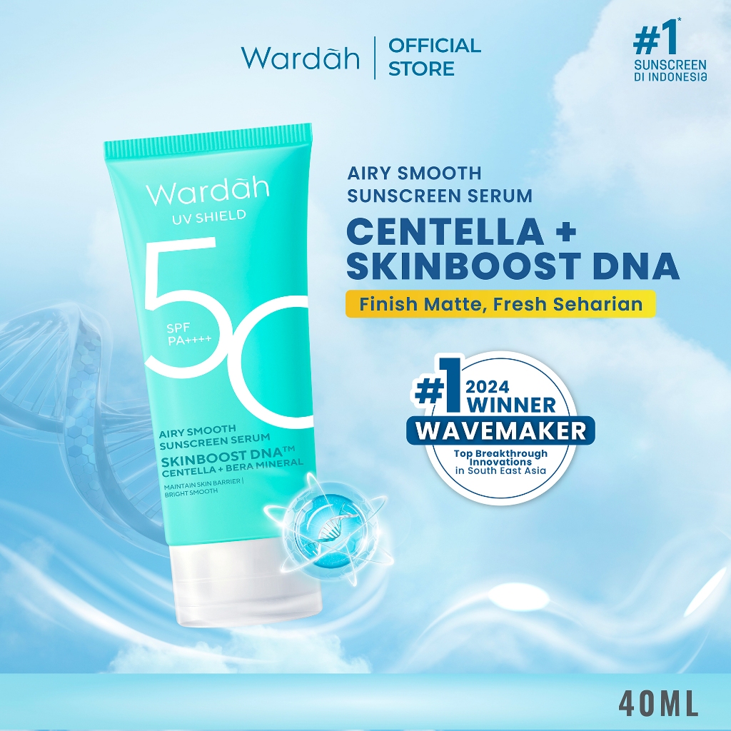 Wardah UV Shield Airy Smooth Sunscreen Serum SPF 50 PA++++ - Sunscreen matte dan ringan