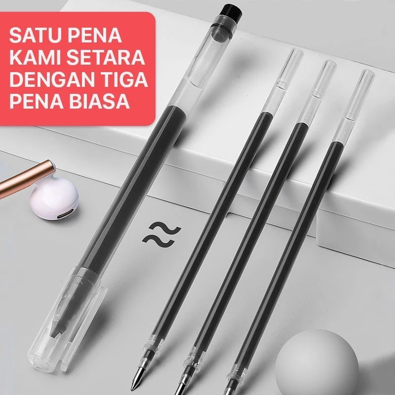 

BIG Gel Pen Pulpen Gel (ISI TINTA EBIH BANYAK) 3 Warna 0.5mm 1 PCS Pulpen Set Hitam Hengda pen 0.5mm office gel ink sekolah kantor stationery