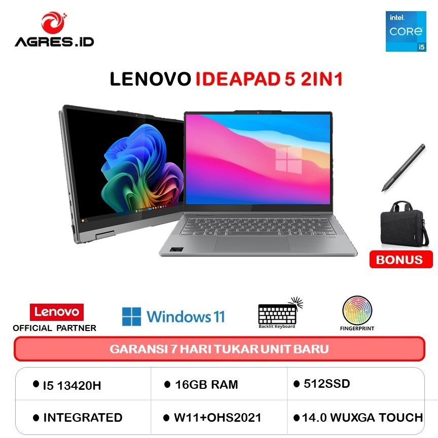 LENOVO IDEAPAD 5 2IN1 14 I5 13420H 16GB 512GB W11+OHS 14.0 WUXGA PEN 2Y+2ADP BLUE -0YID