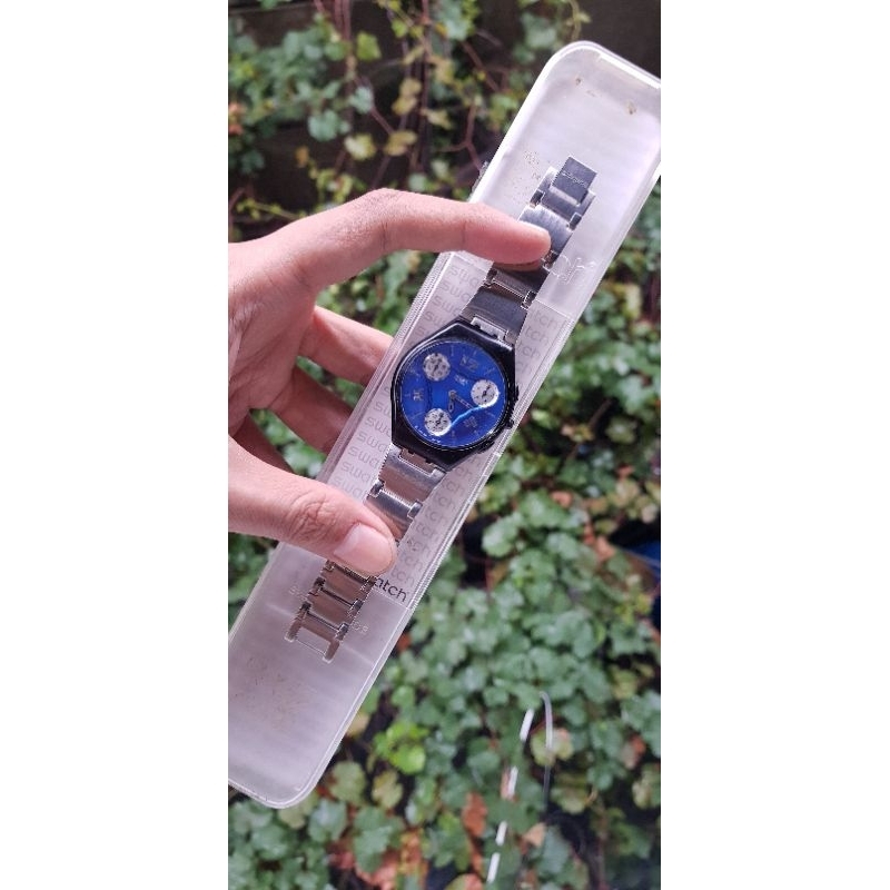 swatch skun chrono blue