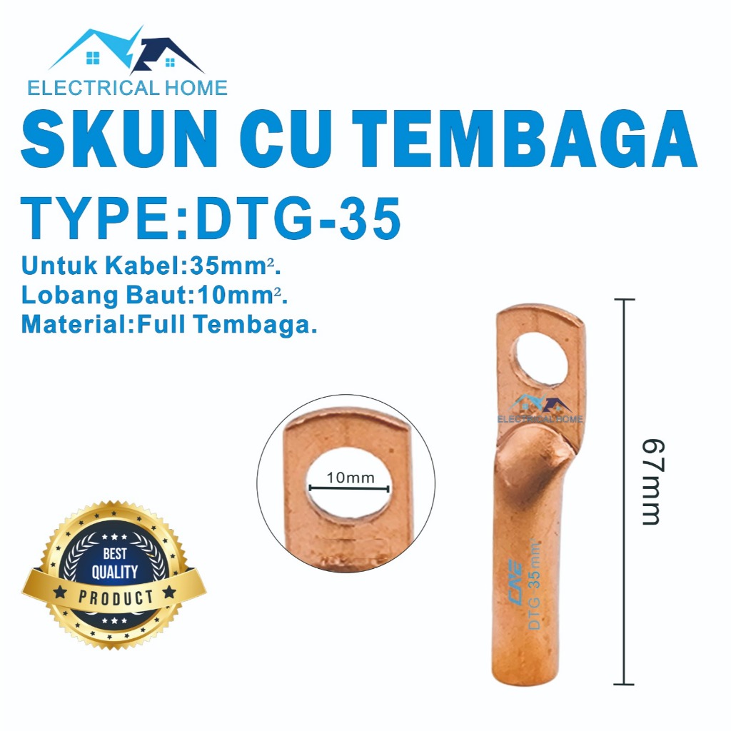 Skun Copper/ Skun Kabel CU DTG-35mm FULL TEMBAGA